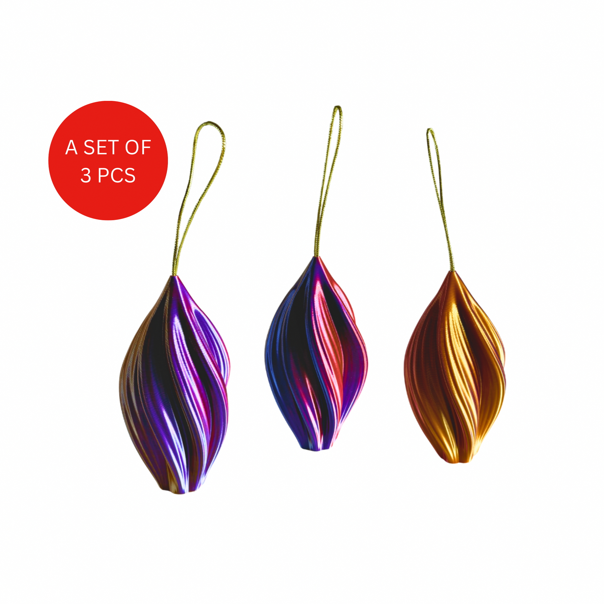 Christmas tree ornament set (3pcs) "Hot Ice Cream", multi-color