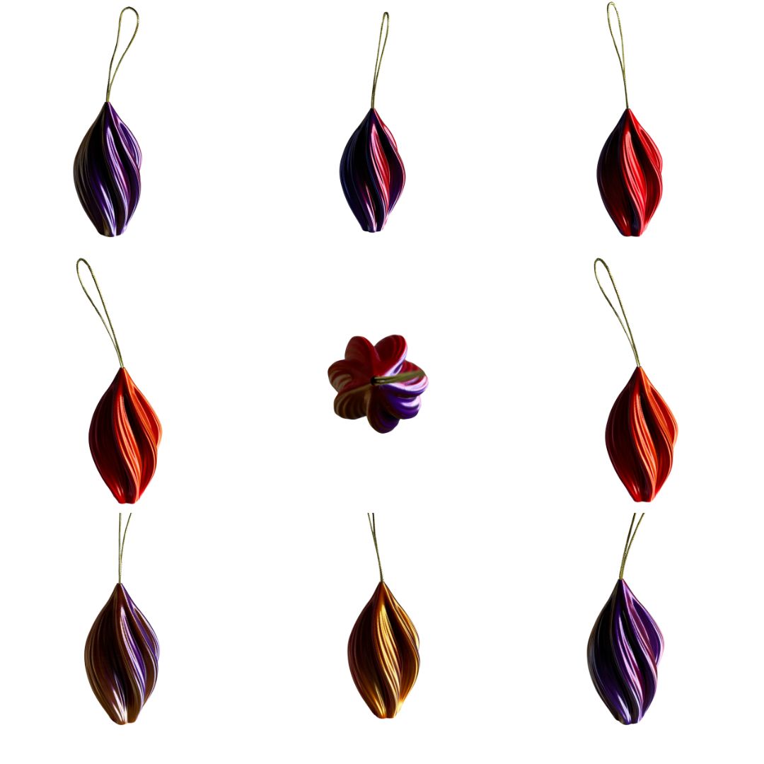 Christmas tree ornament set (3pcs) "Hot Ice Cream", multi-color