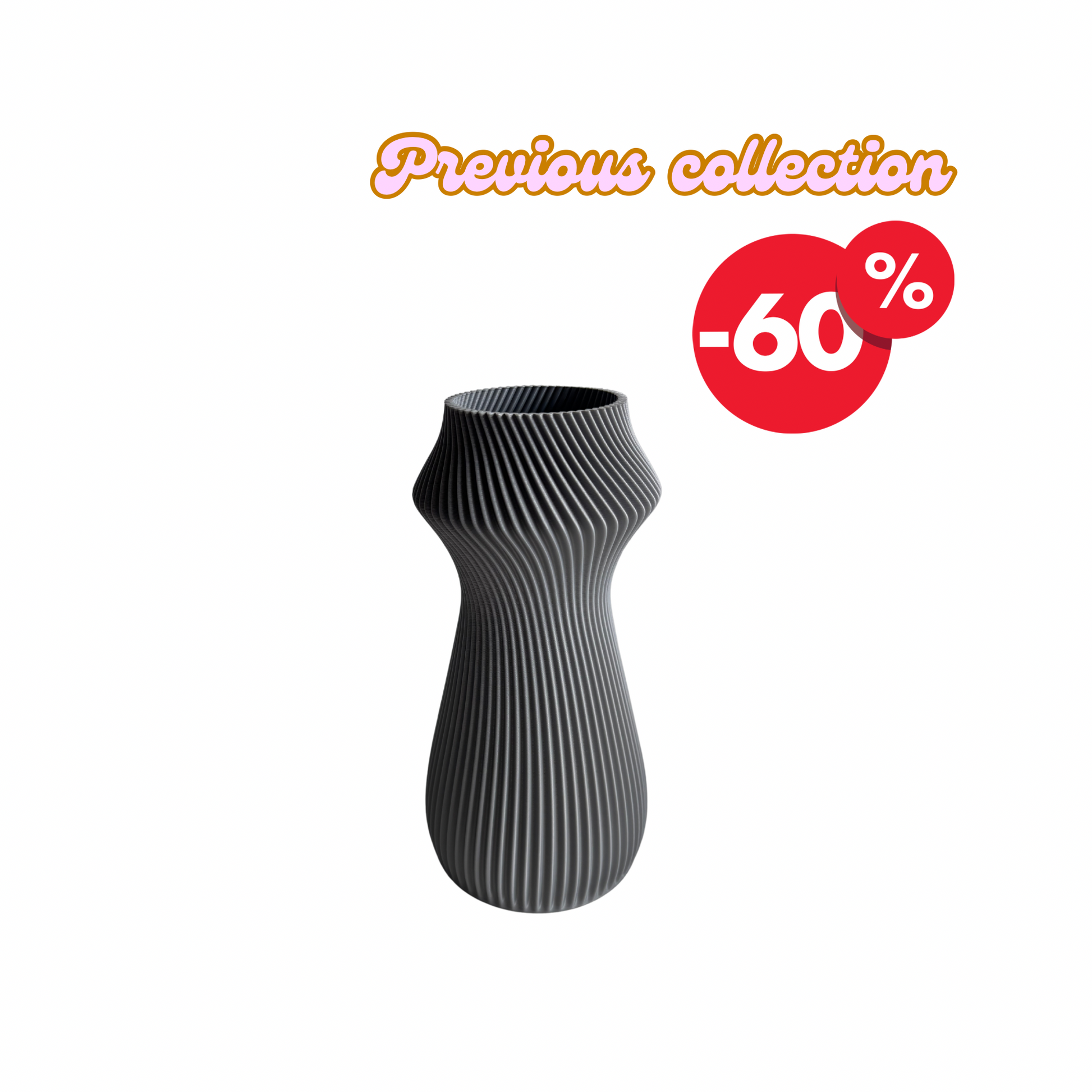 Vase "Chess" | 25 cm | Grey | Outlet
