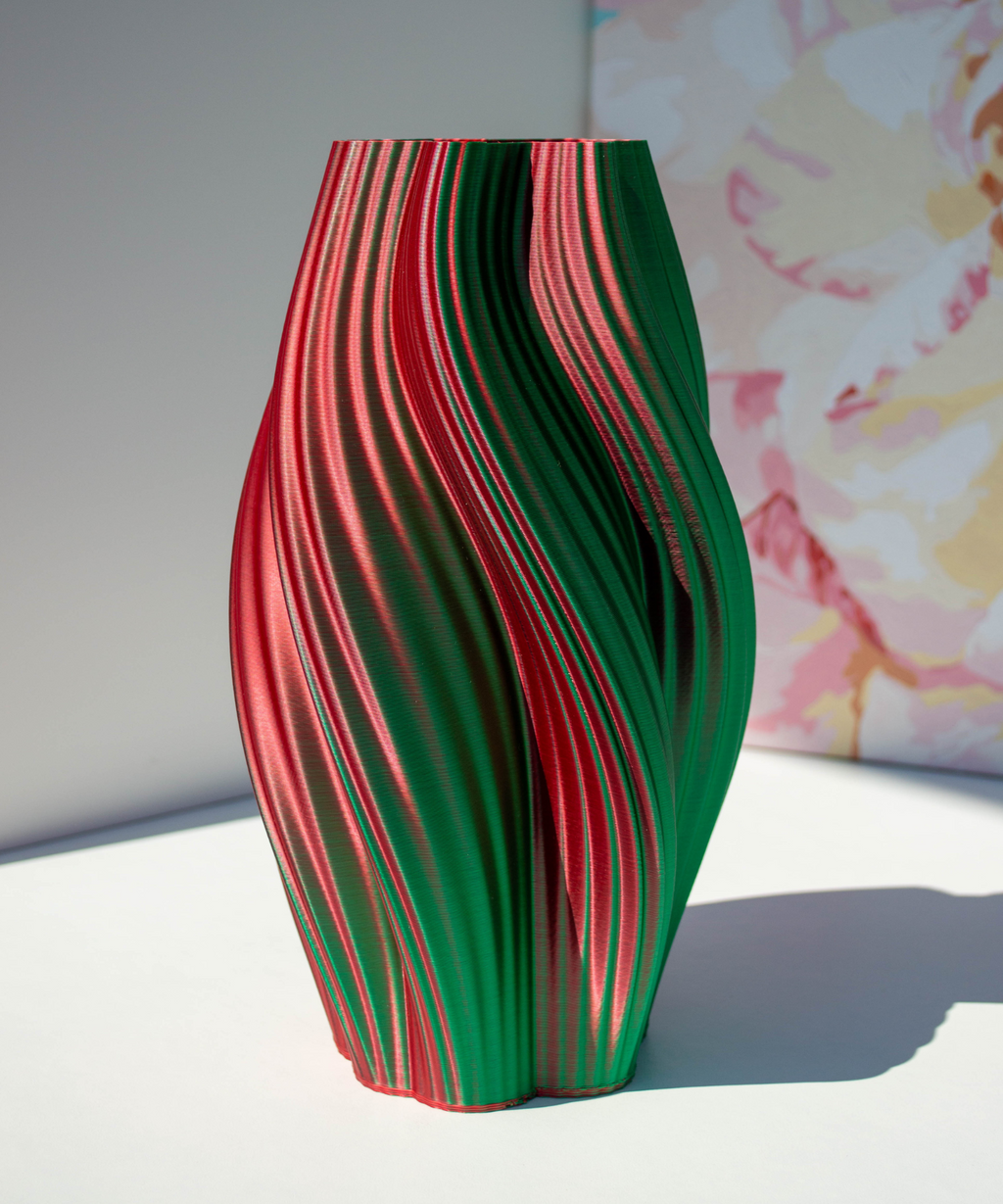 Multi-color vase “Hot Ice Cream” (green/red) + gift