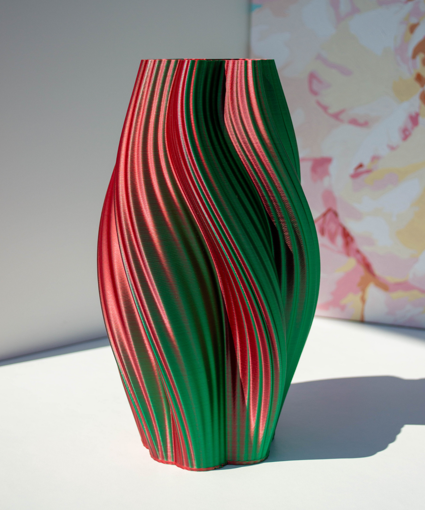 Multi-color vase “Hot Ice Cream” (green/red)