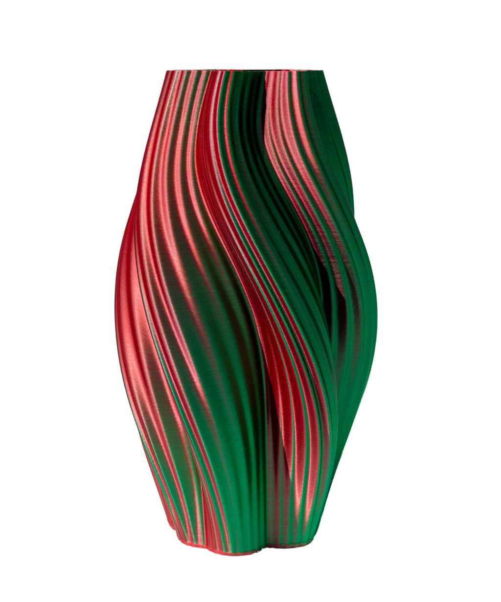 Multi-color vase “Hot Ice Cream” (green/red) + gift