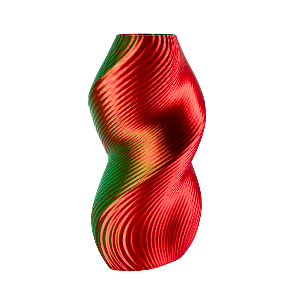 Multi-color vase “Siluet” (green/red) + gift