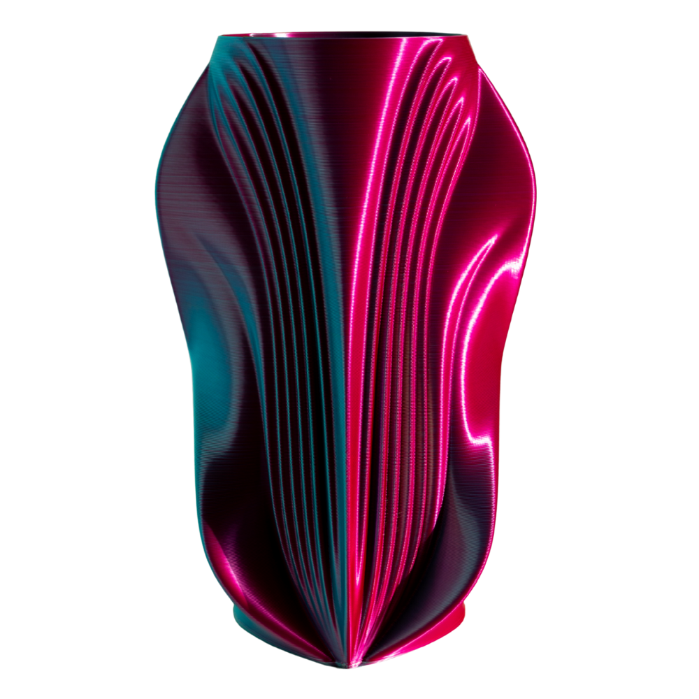 Multi-color vase “Pleasure” TROPICAL (pink/turquoise/lime) + vase insert