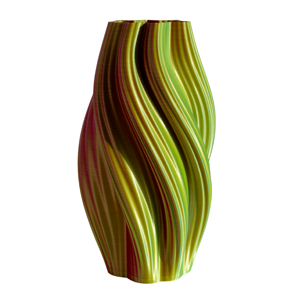 Multi-color vase “Hot Ice Cream”, TROPICAL (pink/turquoise/lime) + vase insert