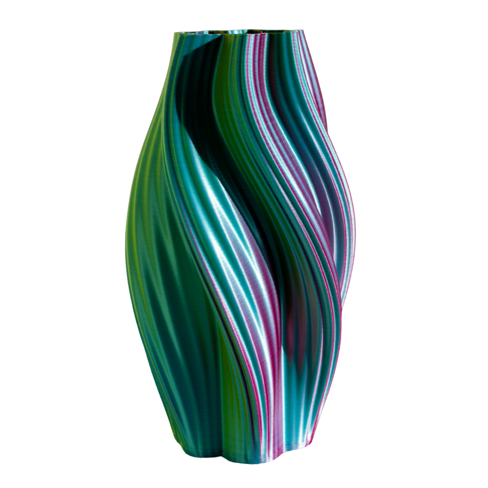 Multi-color vase “Hot Ice Cream”, TROPICAL (pink/turquoise/lime) + vase insert