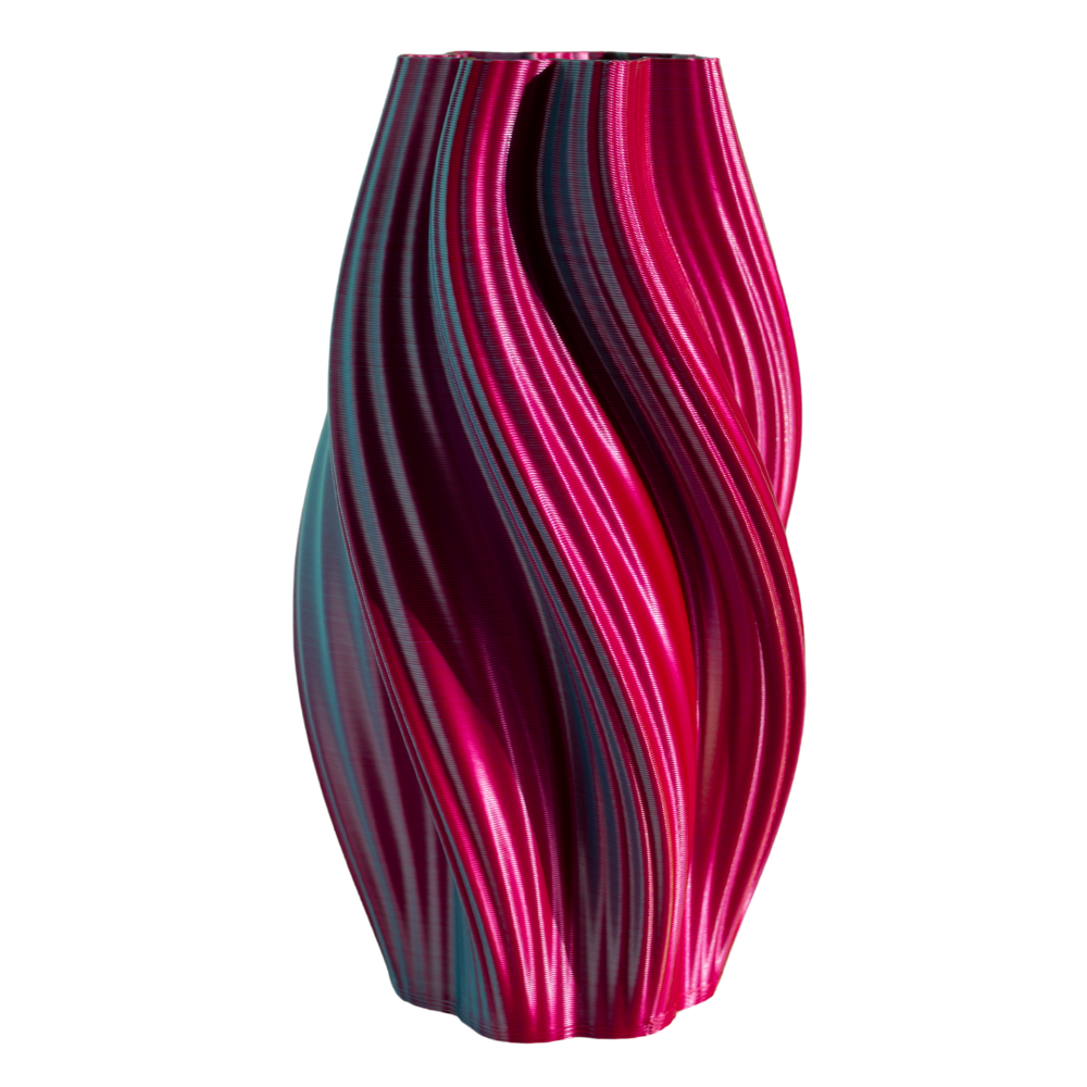 Multi-color vase “Hot Ice Cream”, TROPICAL (pink/turquoise/lime) + vase insert