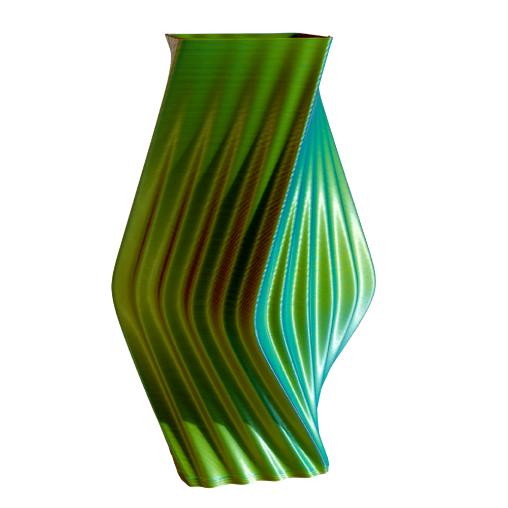 Multi-color vase “Directions” TROPICAL (pink/turquoise/lime) + vase insert