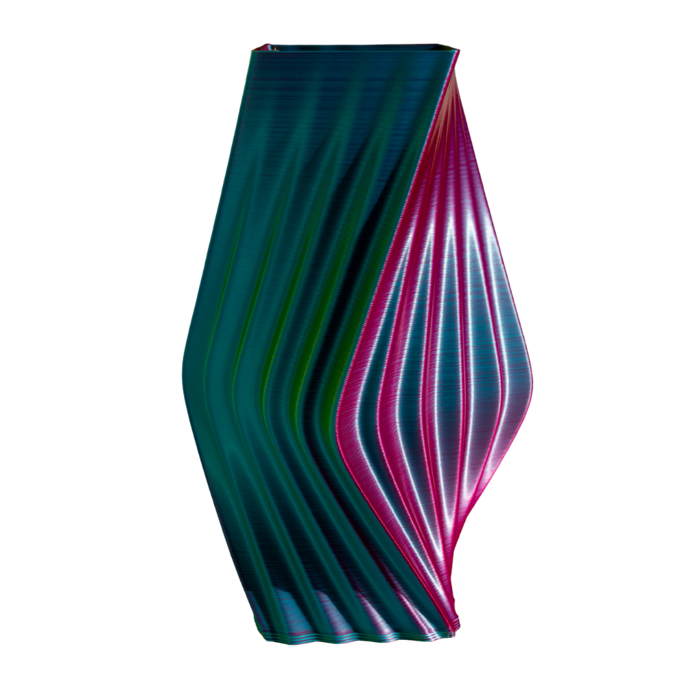 Multi-color vase “Directions” TROPICAL (pink/turquoise/lime) + vase insert