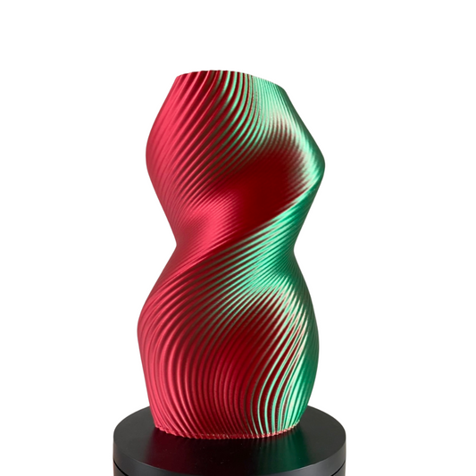 Multi-color vase “Siluet” (green/red)