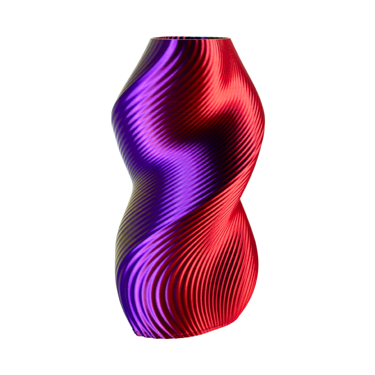 Multi-color vase “Siluet” (purple/gold/red) + gift