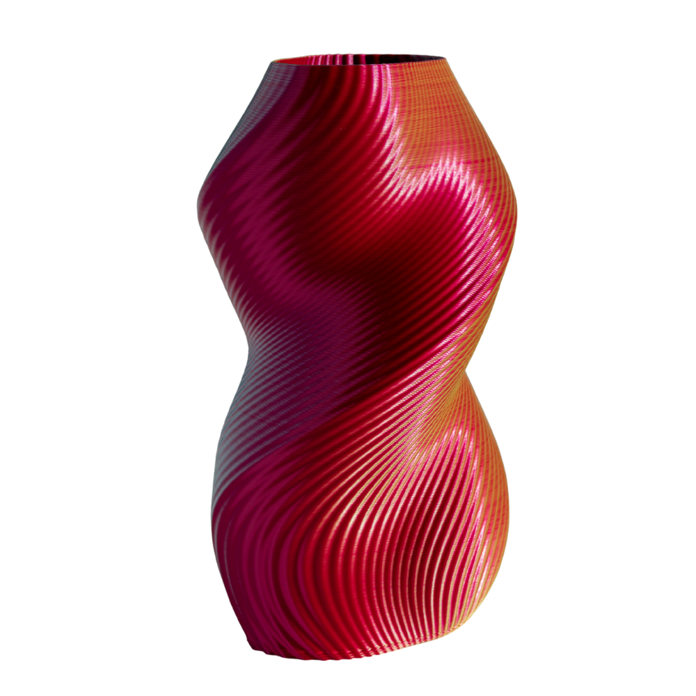 Multi-color vase “Siluet” TROPICAL (pink/turquoise/lime) + vase insert