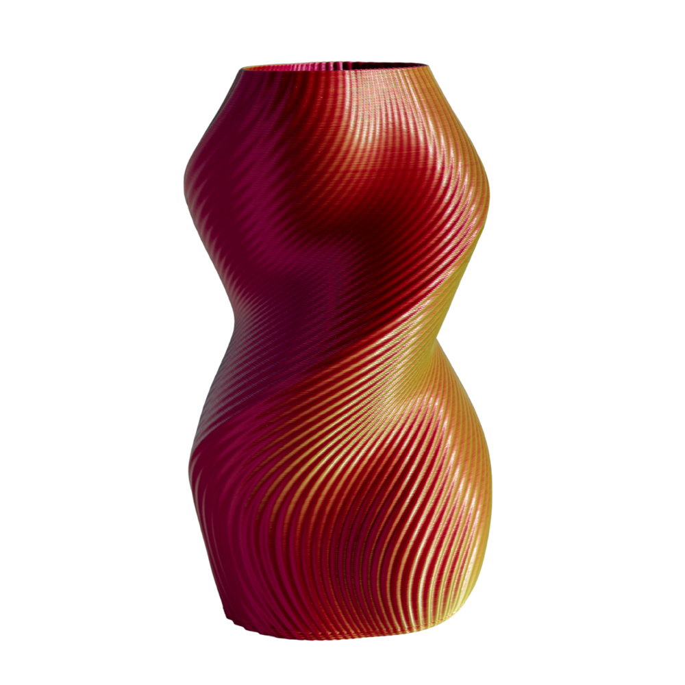Multi-color vase “Siluet” TROPICAL (pink/turquoise/lime) + vase insert