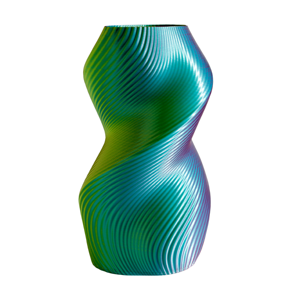 Multi-color vase “Siluet” TROPICAL (pink/turquoise/lime) + vase insert