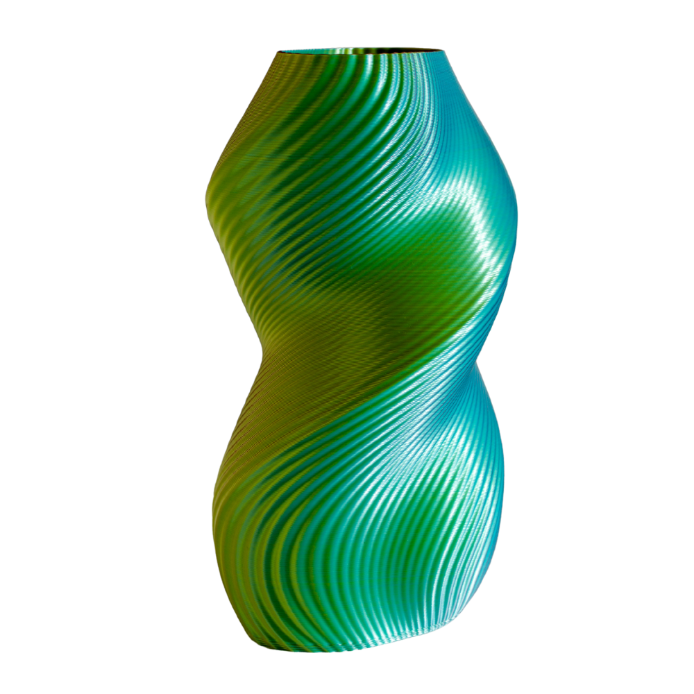 Multi-color vase “Siluet” TROPICAL (pink/turquoise/lime) + vase insert