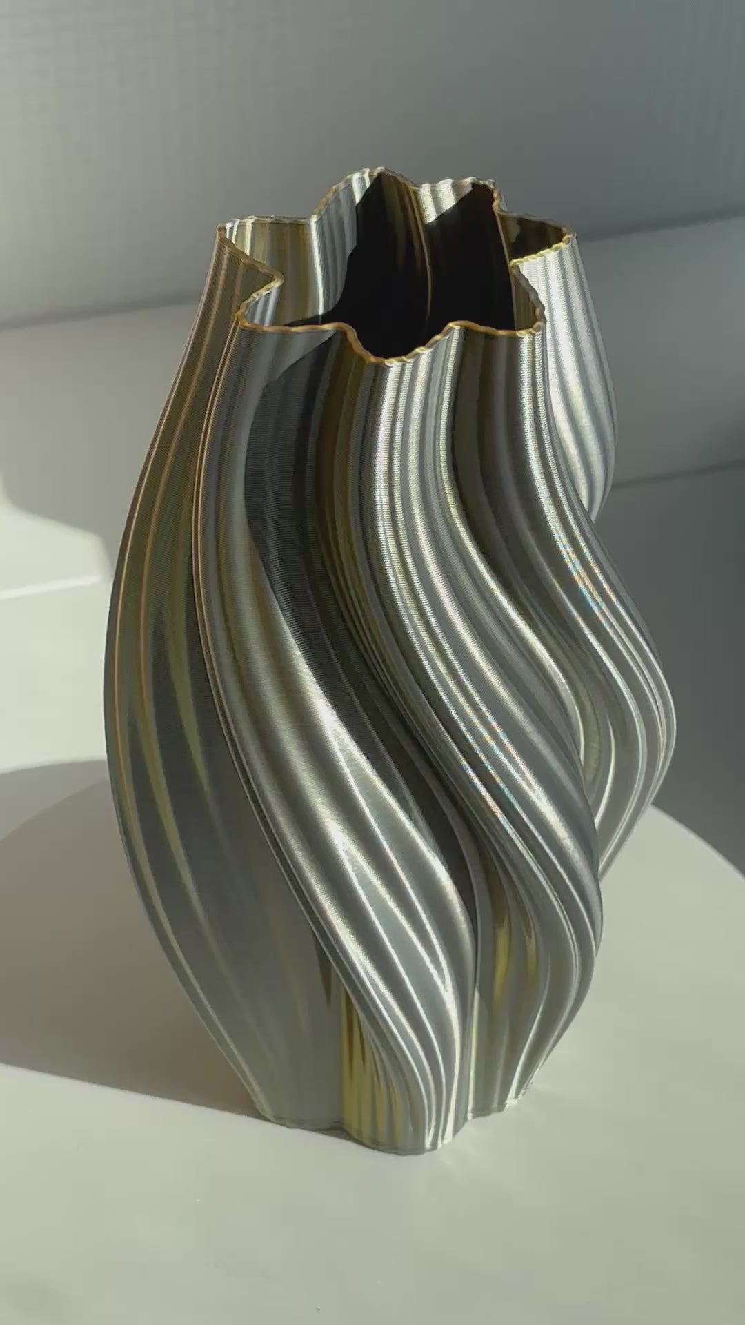 Multi-color vase “Hot Ice Cream” (gold/silver) + vase insert