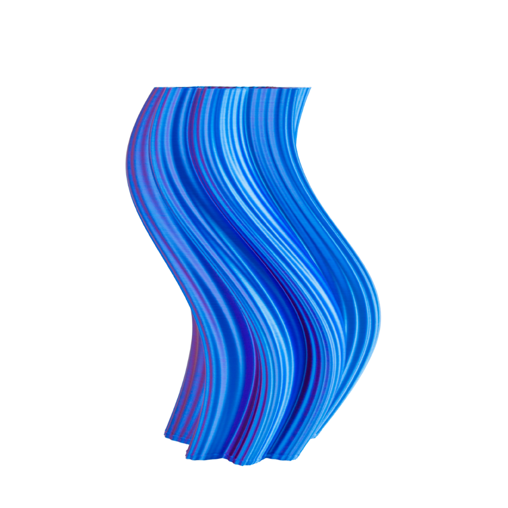 Multi-color vase “Heat Wave” (pink/blue) + gift
