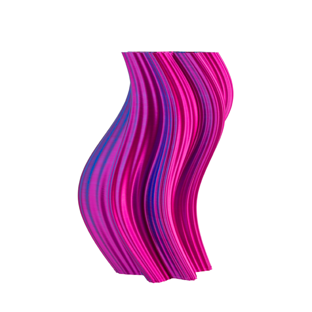 Multi-color vase “Heat Wave” (pink/blue) + gift
