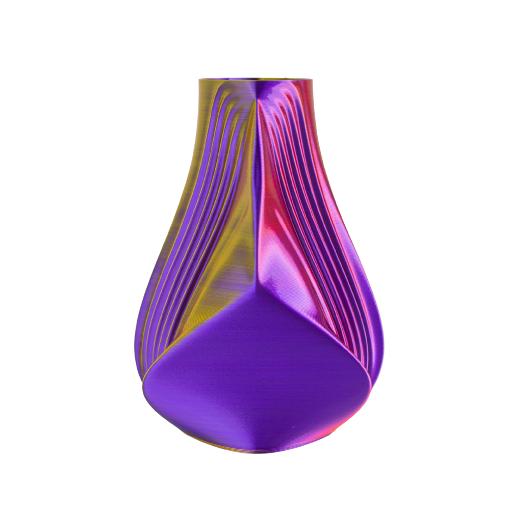 Multi-color vase “Pleasure” (gold/purple/red) + gift