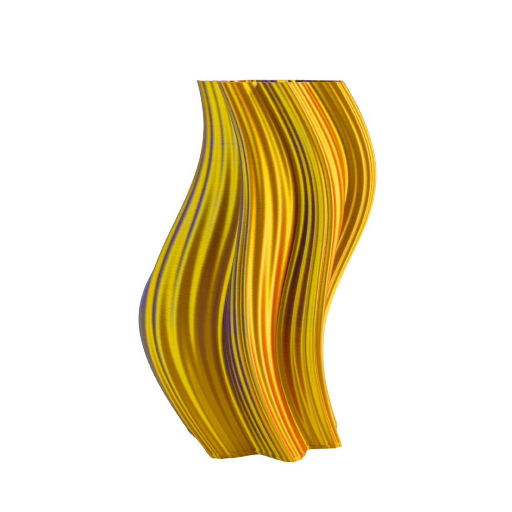 Multi-color vase “Heat Wave” (gold/purple/red) + gift