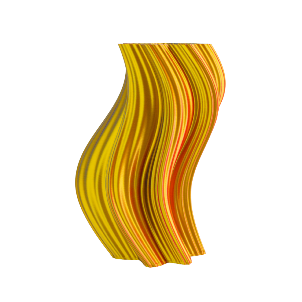 Multi-color vase “Heat Wave” (gold/purple/red) + gift